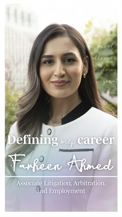 Farheen, an Associate in our commercial litigation and regulatory team, shares what it’s really like to work on major group litigation - and why being part of a strong team makes all the diff